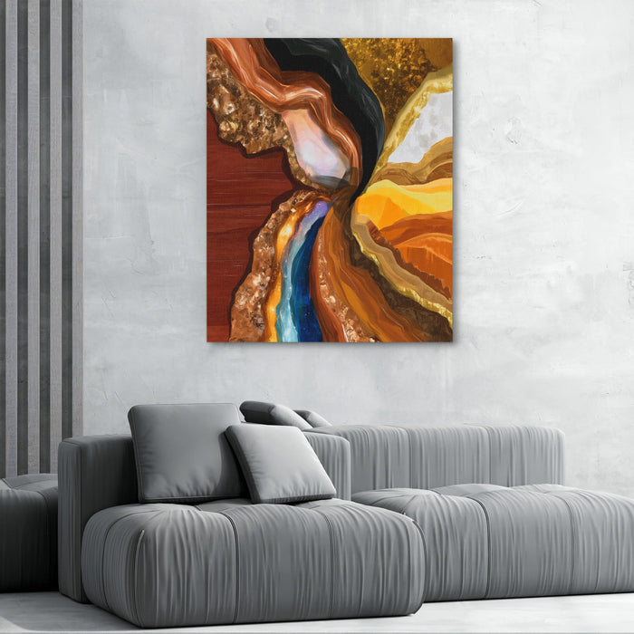 Earth Layers Reverie canvas wall art, room view