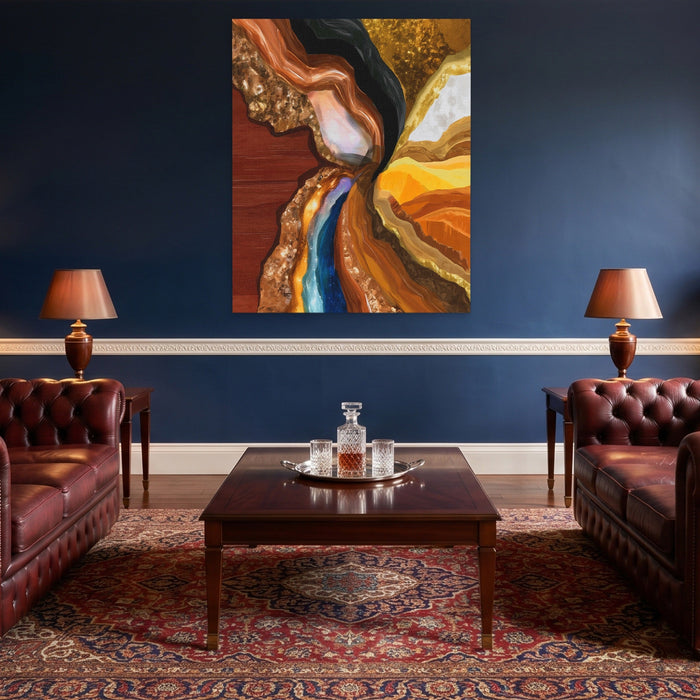Earth Layers Reverie canvas wall art, room view