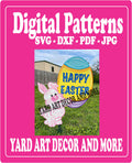 Easter Bunny holds Happy Easter Egg Yard Art Decoration digital template
