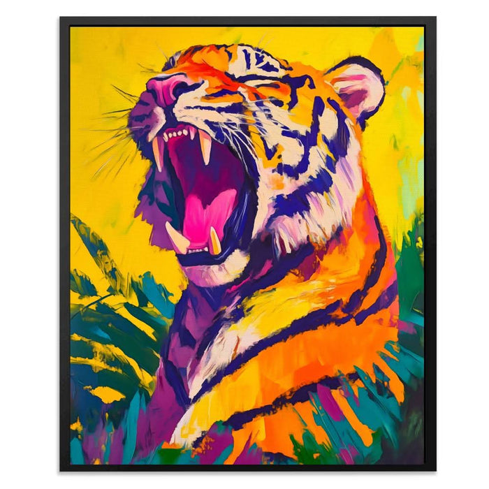 Echo of the Wild - Colorful Tiger Canvas Print