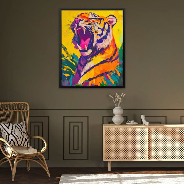 Echo of the Wild - Tiger Wall Art in Black Frame