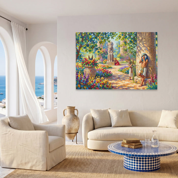 Egyptian Hide and Seek canvas wall art, room view