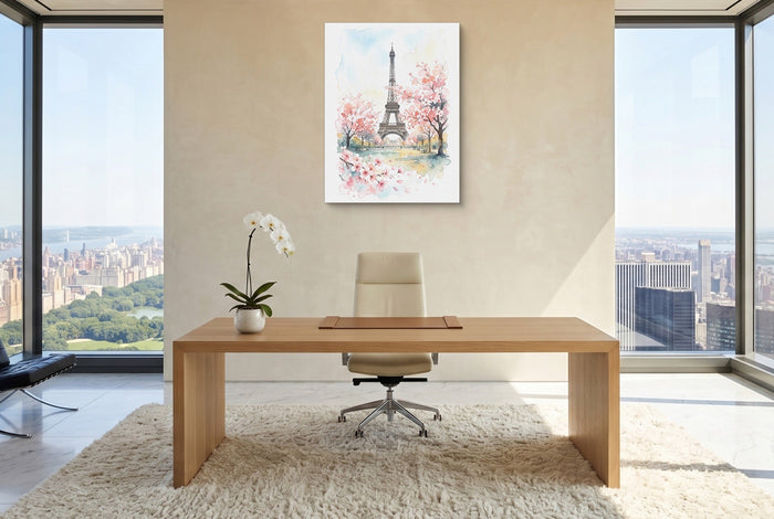 Eiffel Spring Blossoms - Luxury Wall Art