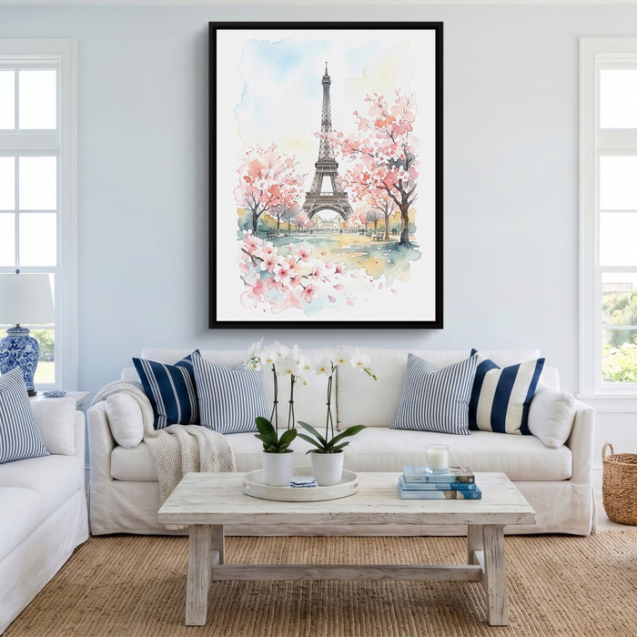 Eiffel Spring Blossoms - Luxury Wall Art