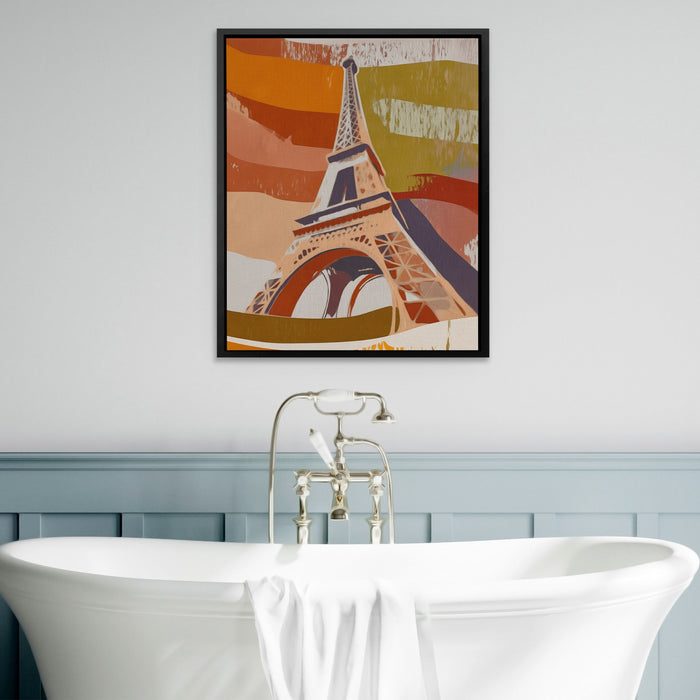 Eiffel Tower Sepia canvas wall art, room view