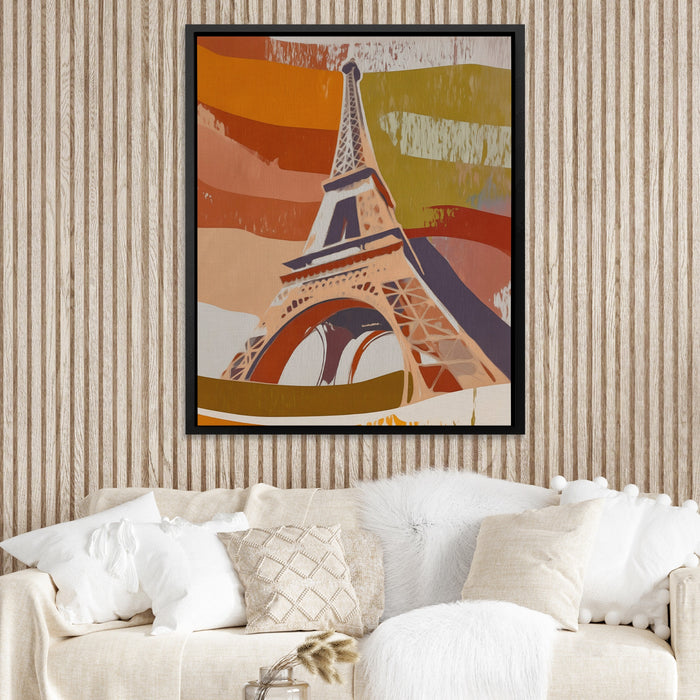 Eiffel Tower Sepia canvas wall art, room view