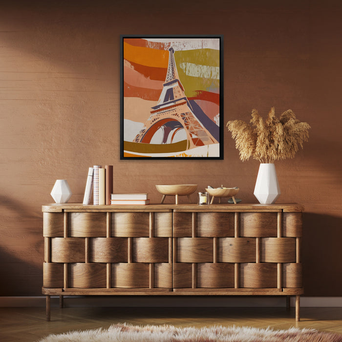 Eiffel Tower Sepia canvas wall art, room view