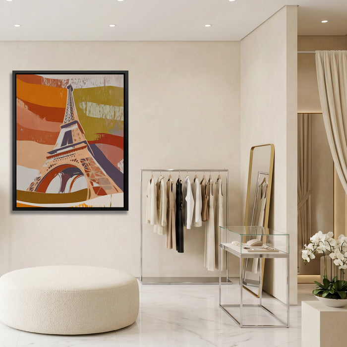 Eiffel Tower Sepia canvas wall art, room view
