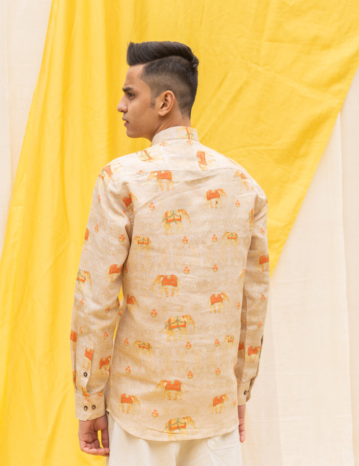 Elegant Cream Vacation Shirt