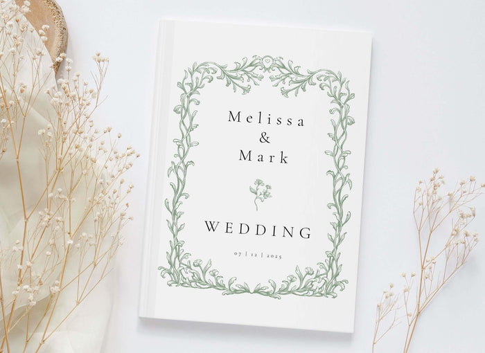 wedding guestbook, wedding guest book, guest book, guest book sign, wedding sign, elegant, polaroid guestbook, personalised book, greenery wedding, guestbook, eucalyptus greenery, sage green wedding, rustic wedding