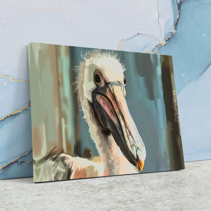 Elegant Pelican - Wall Art in Black Frame