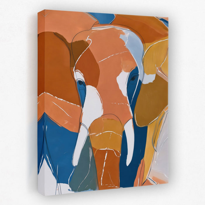 Elephant Earth Geometric canvas wall art