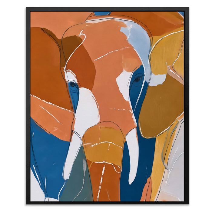 Elephant Earth Geometric canvas wall art, room view