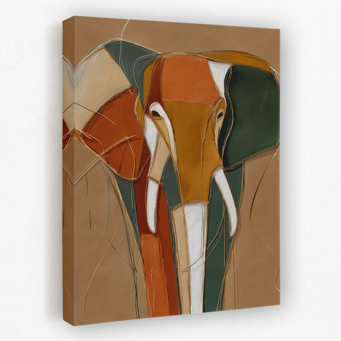 Elephant Gold Navy canvas wall art