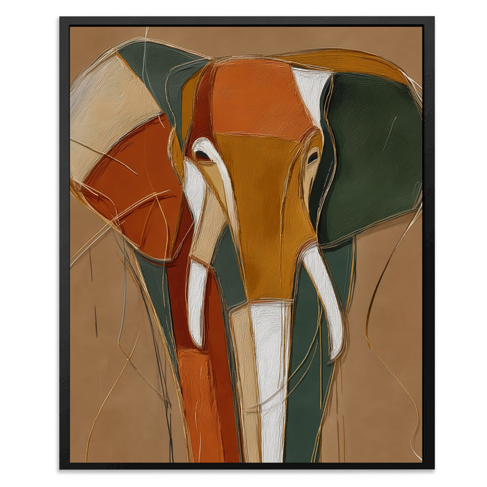 Elephant Gold Navy canvas wall art, room view