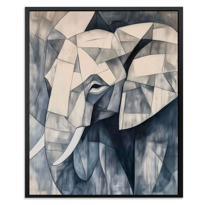 Elephant Mosaic - Gray Canvas Print