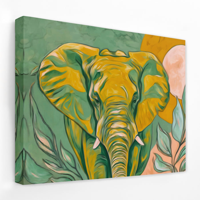 Elephant Pale Gold canvas wall art