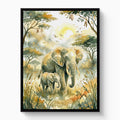 Elephants Golden Sunrise — elephants golden sunrise white studio framed black