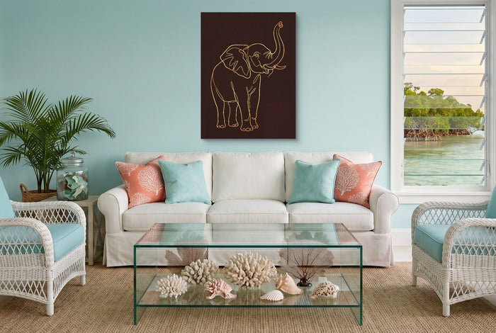 Elephant's Warm Upward Reach - Luxury Wall Art