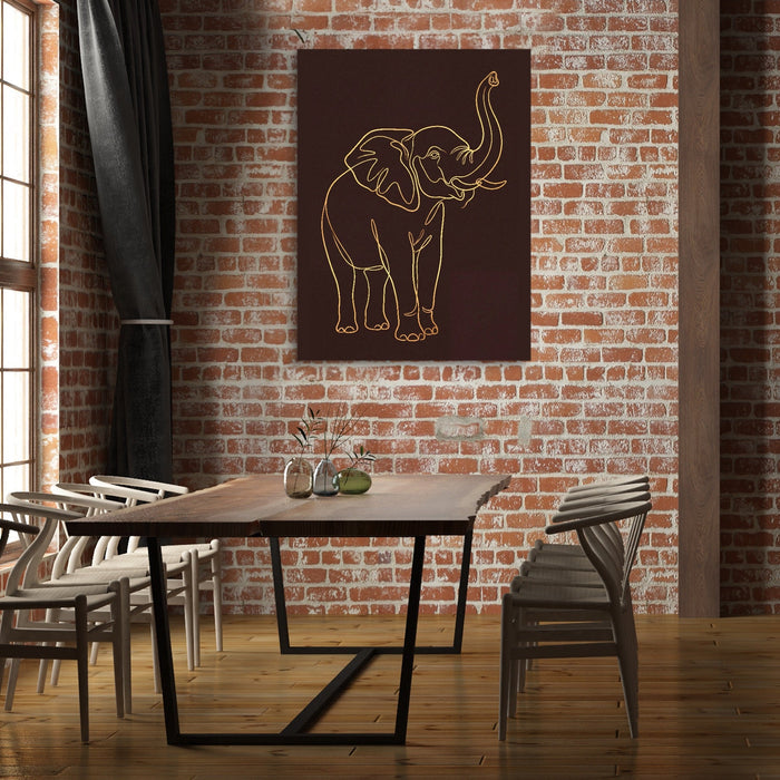 Elephant's Warm Upward Reach - Luxury Wall Art