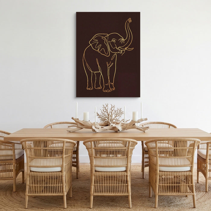 Elephant's Warm Upward Reach - Luxury Wall Art