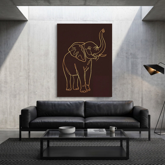 Elephant's Warm Upward Reach - Luxury Wall Art