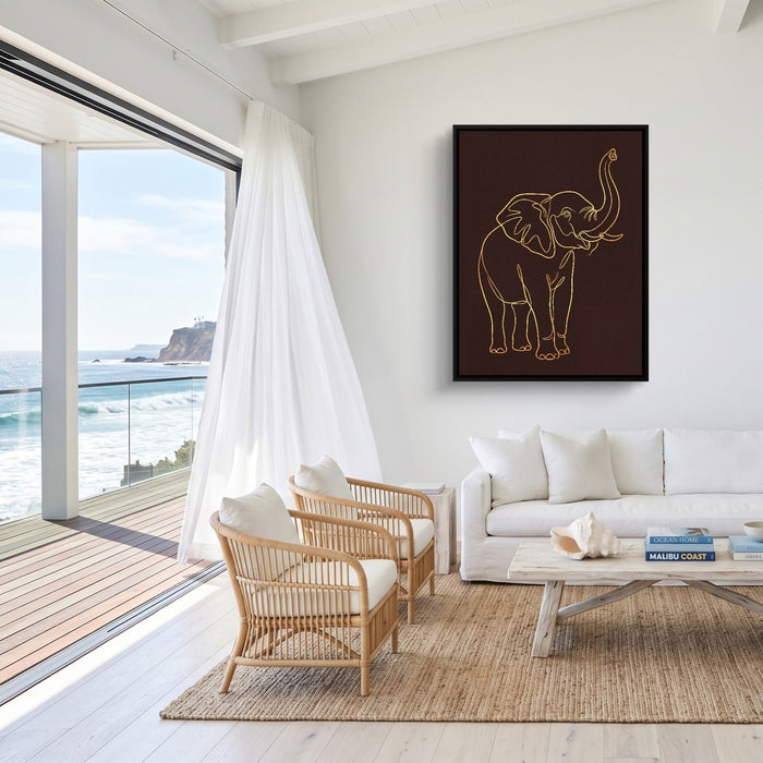 Elephant's Warm Upward Reach - Luxury Wall Art