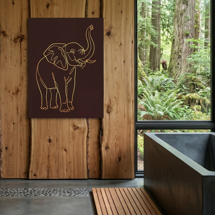 Elephant's Warm Upward Reach - Luxury Wall Art