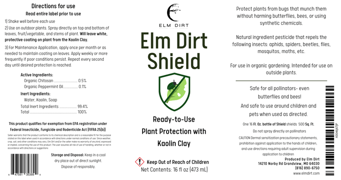 Elm Dirt's Shield, All Natural Pesticide - Ed's Plant Shop