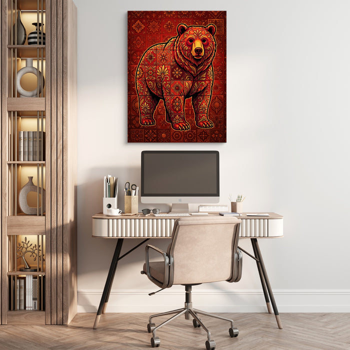 Ember Bear — ember bear sq beige office 1port flush print