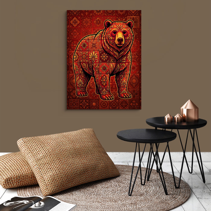 Ember Bear — ember bear sq brown wallroom 1port flush print