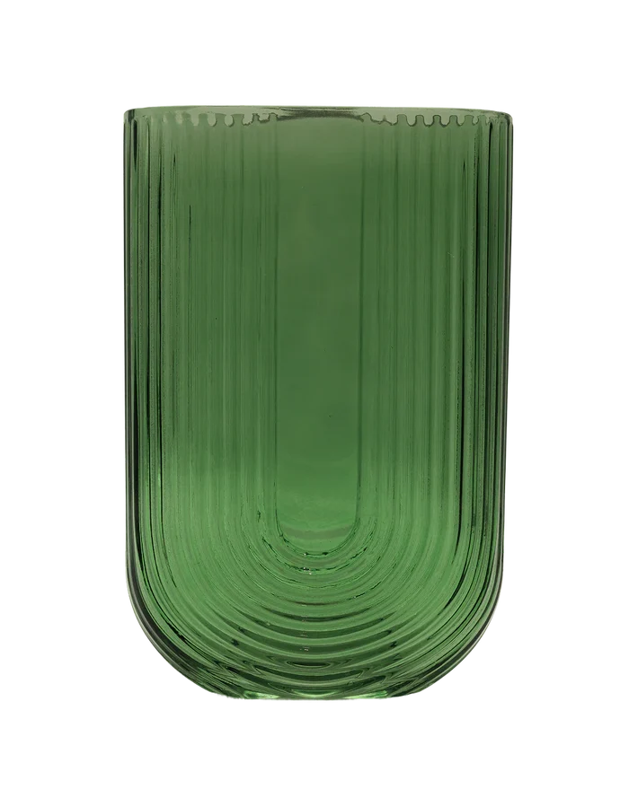 Emerald Fluted U-Shaped Vase