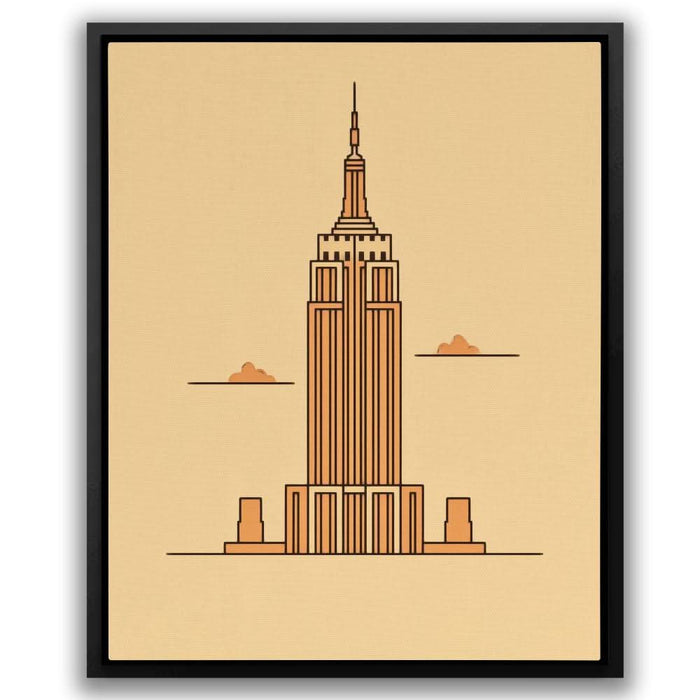 Empire State - Minimalist Wall Art in Black Frame