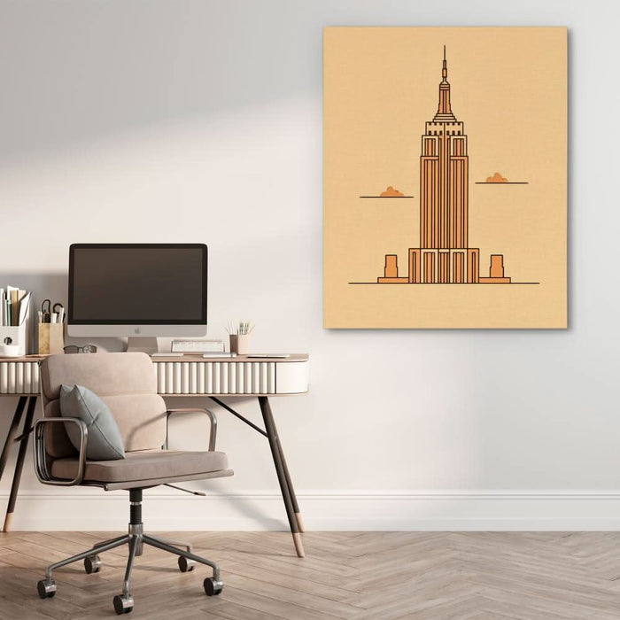 Empire State - Beige Wall Art for Home Office
