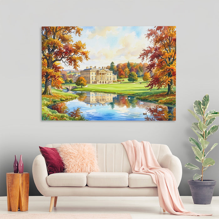 Estate Golden Landscape canvas wall art, room view