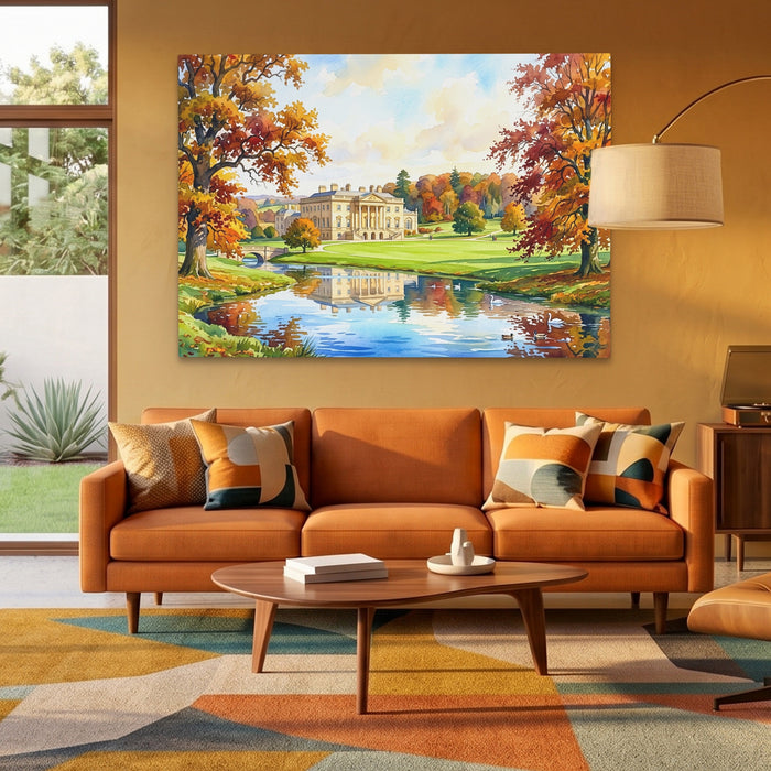 Estate Golden Landscape canvas wall art, room view