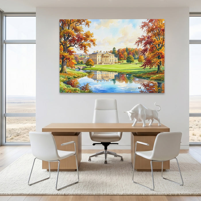 Estate Golden Landscape canvas wall art, room view