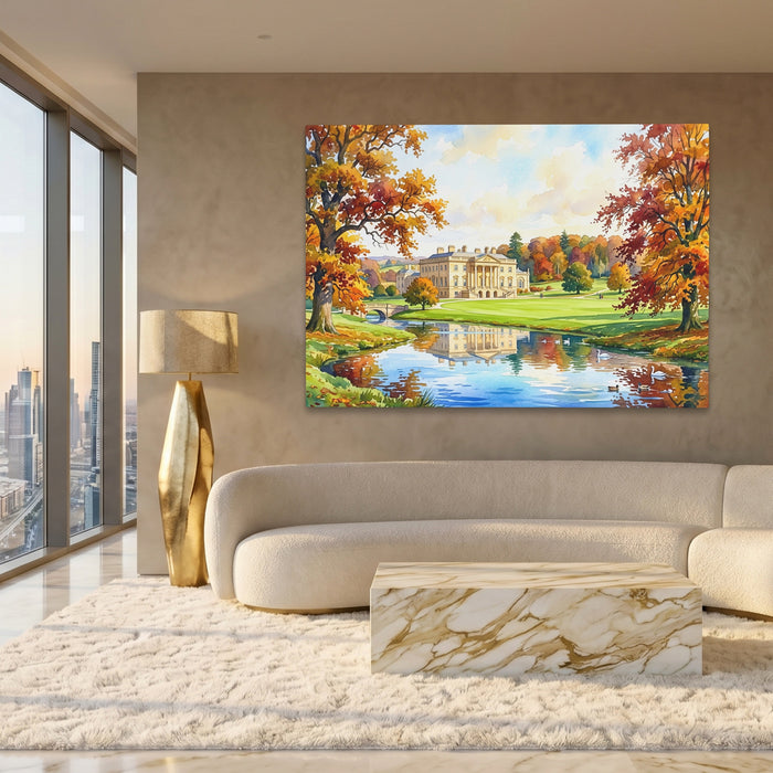 Estate Golden Landscape canvas wall art, room view