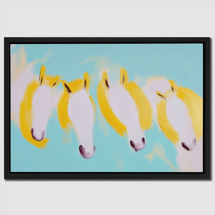 Ethereal Stampede - Horse Wall Art in Black Frame