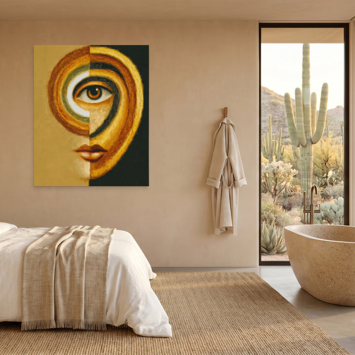 Eye Bauhaus Curves canvas wall art, room view