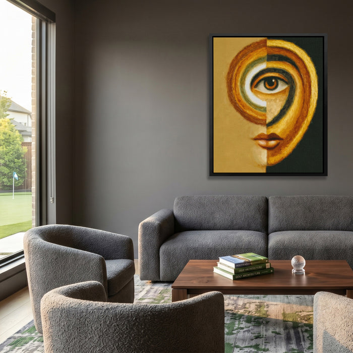 Eye Bauhaus Curves canvas wall art, room view