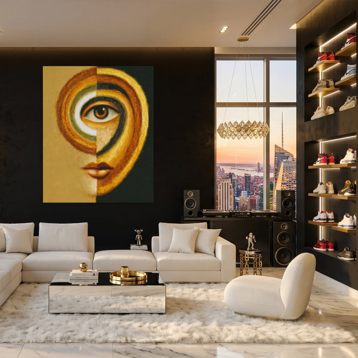Eye Bauhaus Curves canvas wall art, room view
