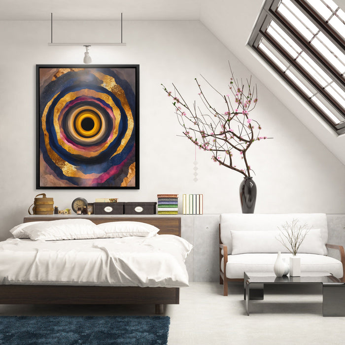 Eye Golden Rings canvas wall art, room view