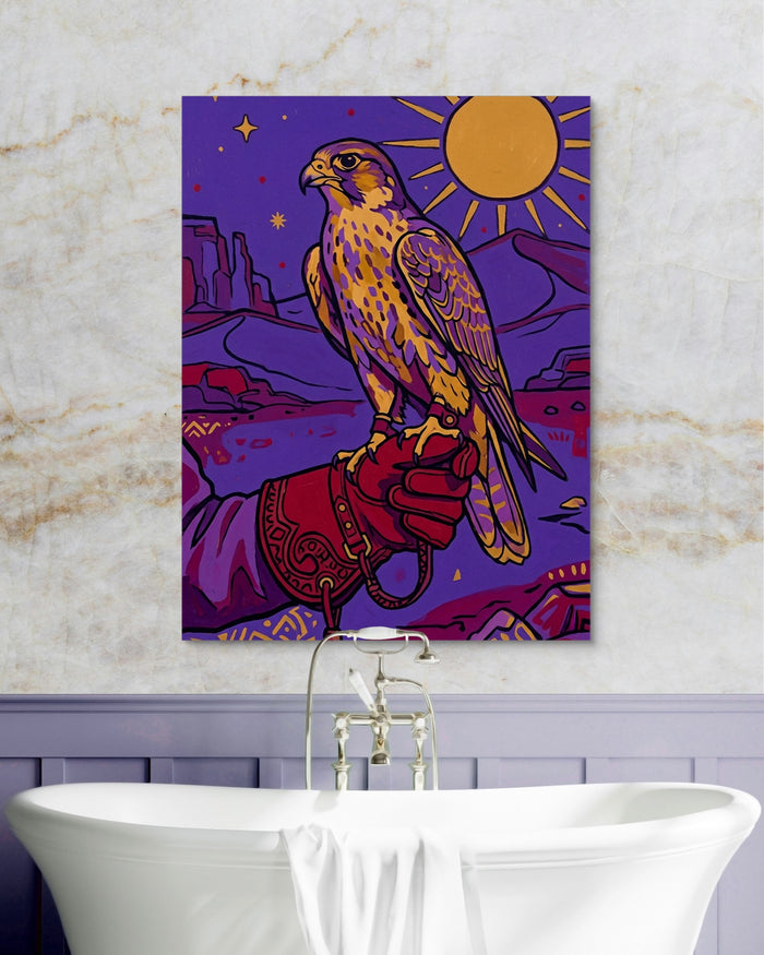 Falcon Over Crimson Dunes — falcon over crimson dunes psd marble purple bath 1port flush print