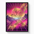 Falcon Retro Sunset — falcon retro sunset white studio framed black