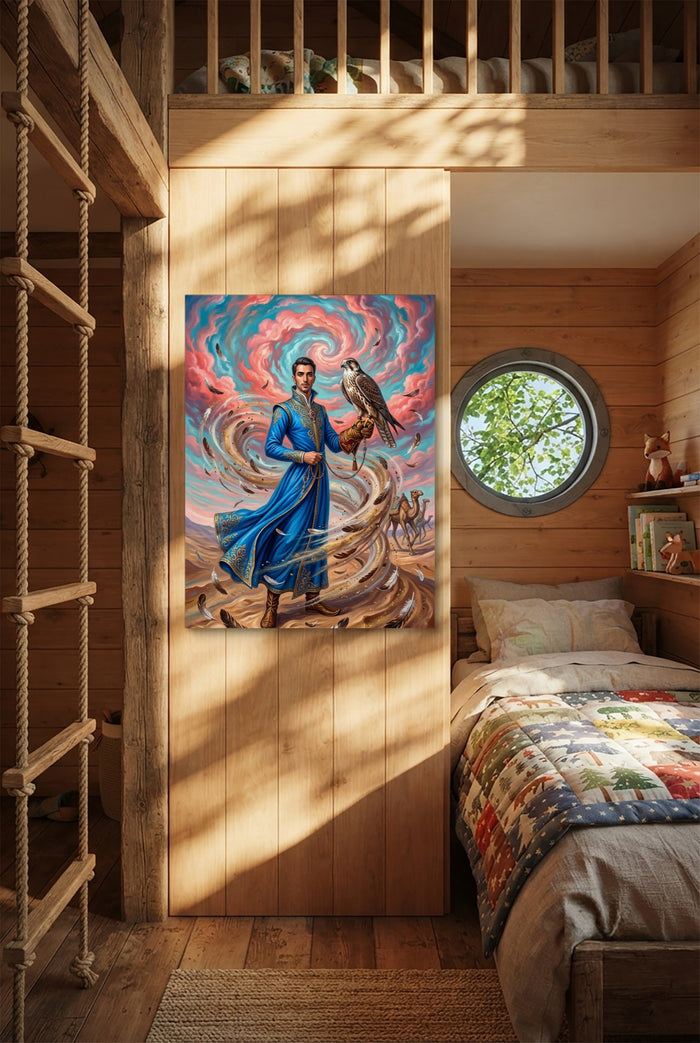 Falconer in Desert Wind — falconer in desert wind p bedroom with loft area 1port flush print