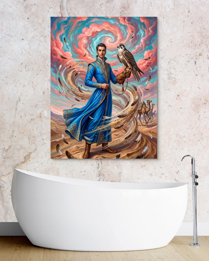 Falconer in Desert Wind — falconer in desert wind psd granite bathroom 1port flush print
