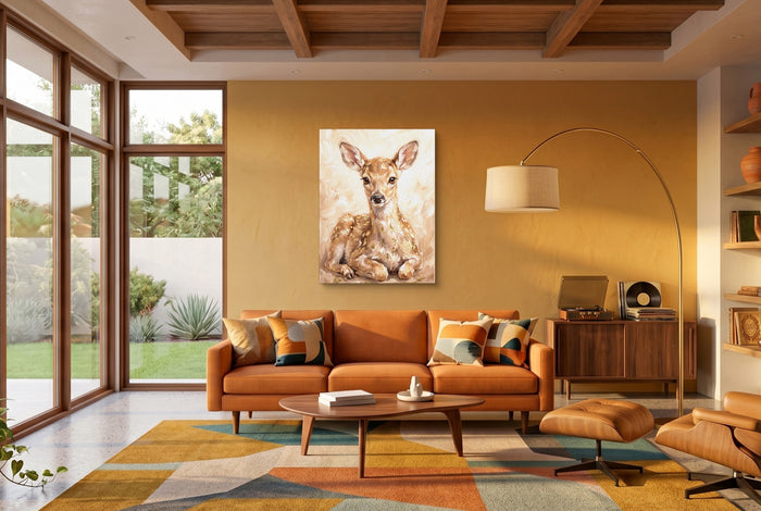 Fawn Dappled Cream — fawn dappled cream living room interior space 1port flush print
