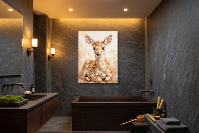 Fawn Dappled Cream — fawn dappled cream luxury bathroom interior 1port flush print