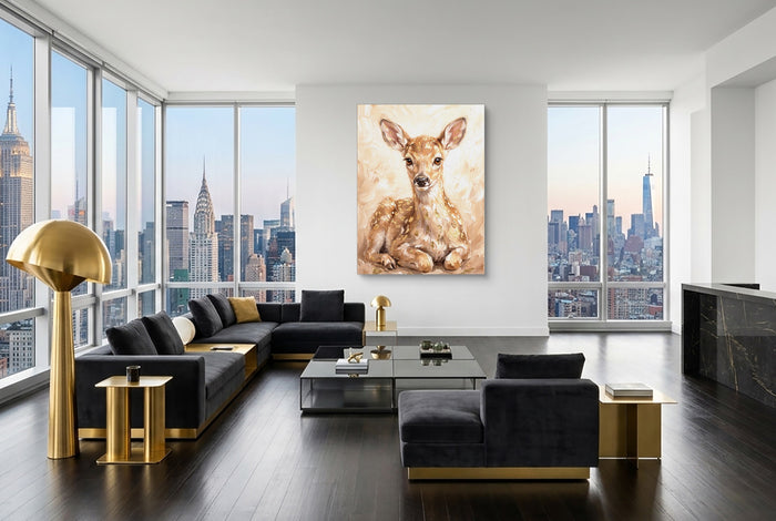 Fawn Dappled Cream — fawn dappled cream modern living room interior 4 1port flush print